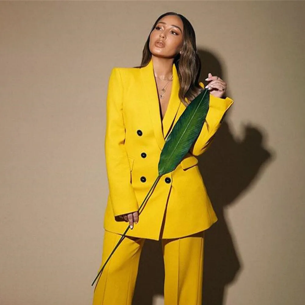 2 Pcs Women's Long Sleeve Solid Color Blazer Set 466070