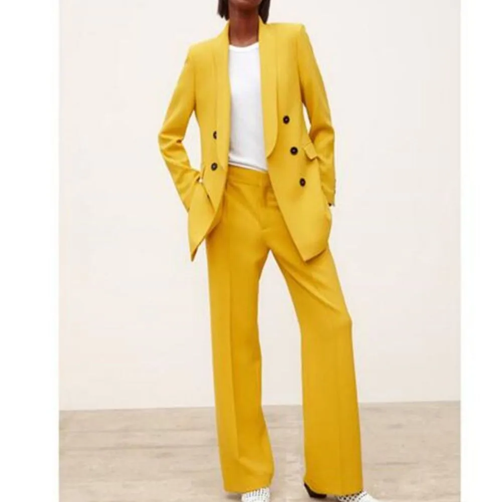 2 Pcs Women's Long Sleeve Solid Color Blazer Set 466070