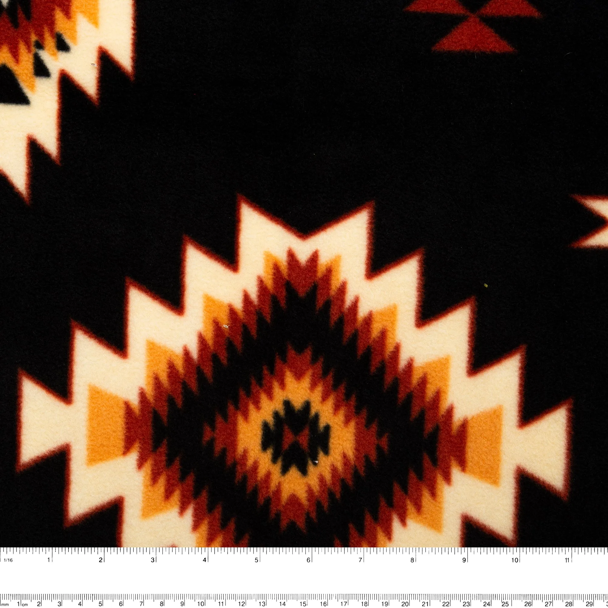 Anti Pill Fleece Print - SLIPPY - Navajo - Black