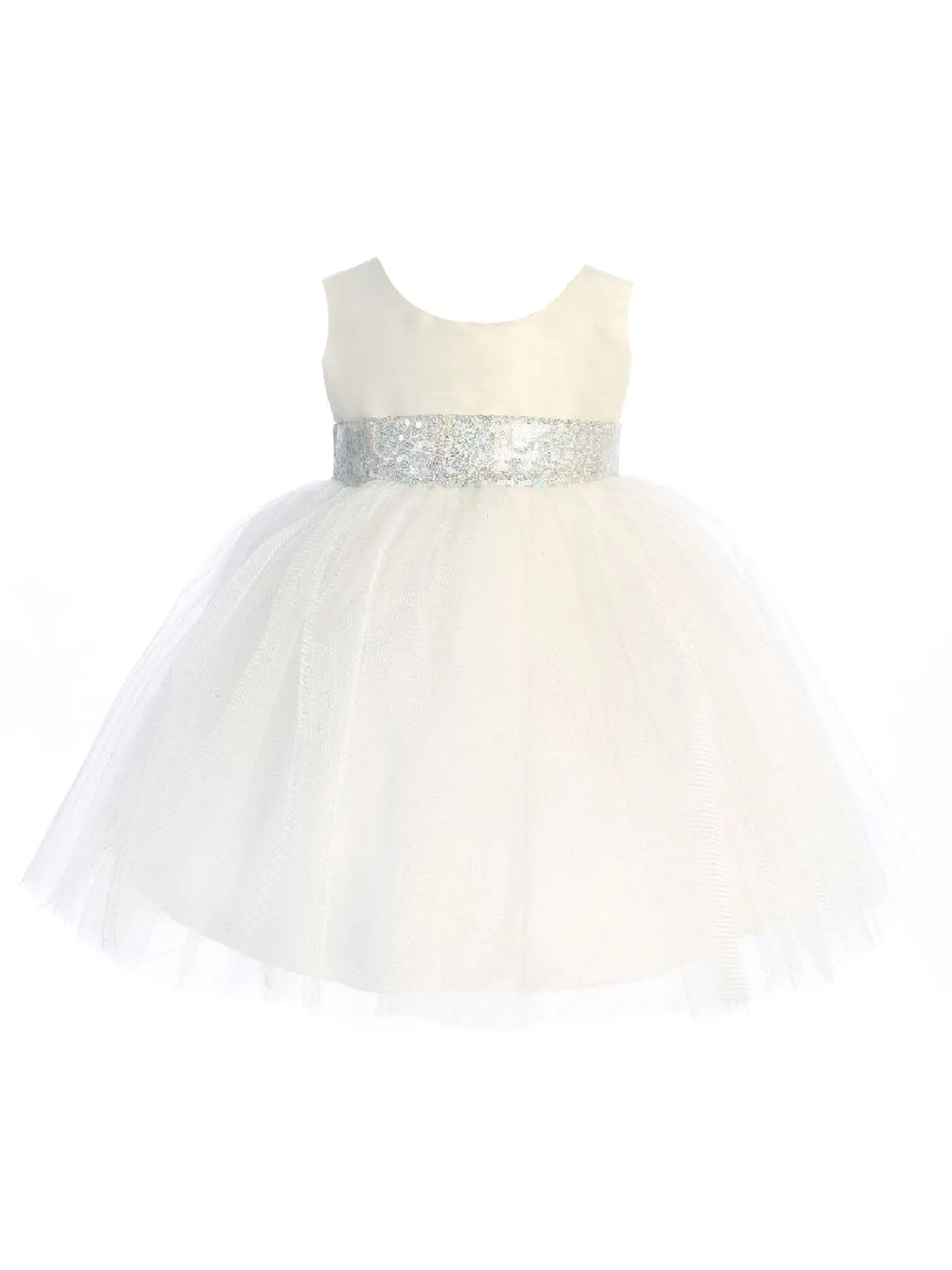 Baby Girls Multi Color Sparkle Sequin V Back Flower Girl Dress 6-24 Months