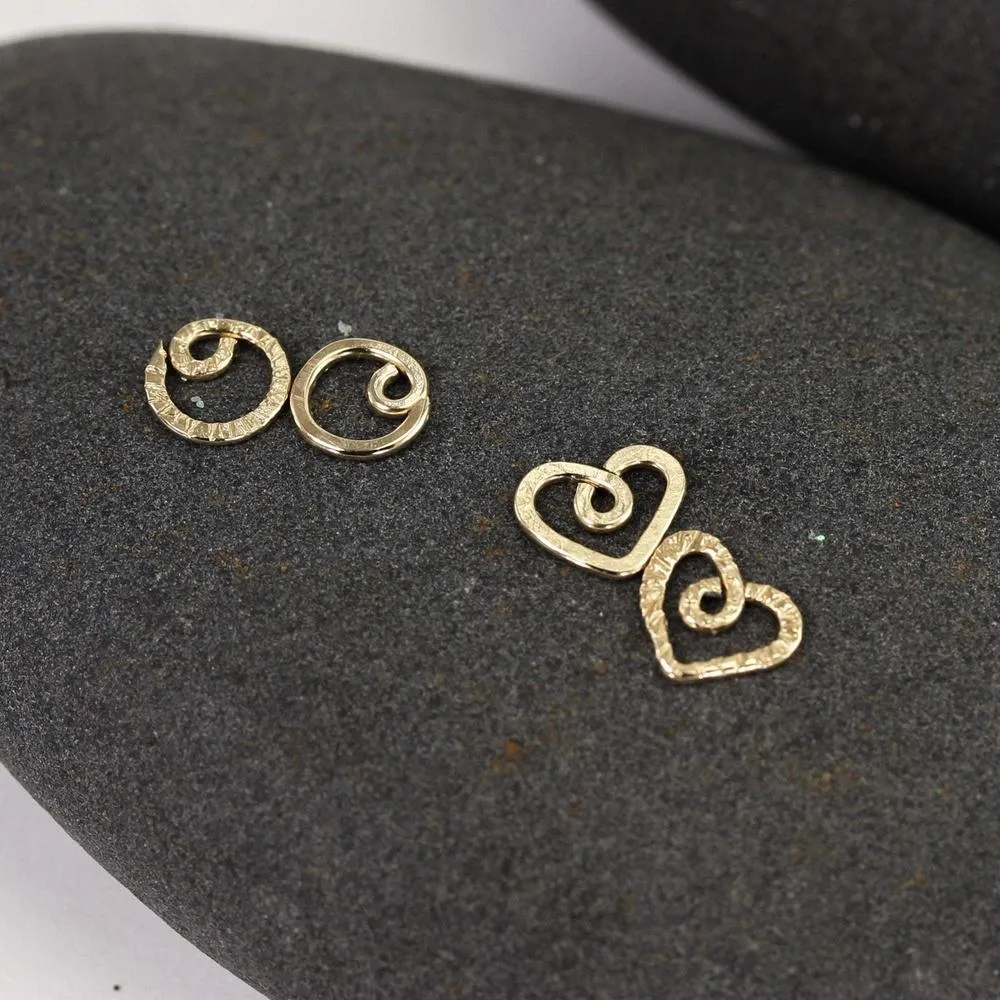 Earring Jackets in Circles and Hearts