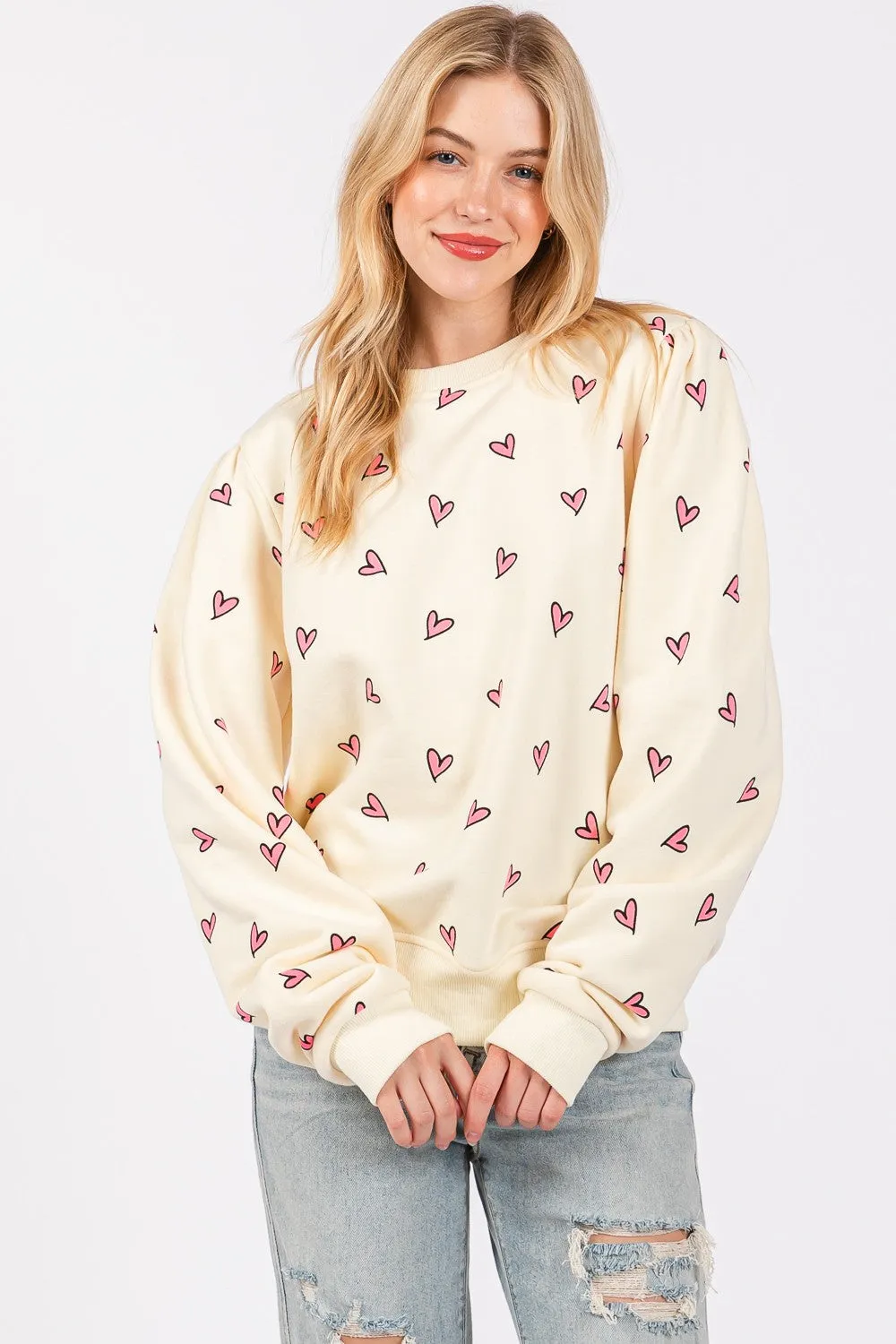 Heart Print Sweatshirt