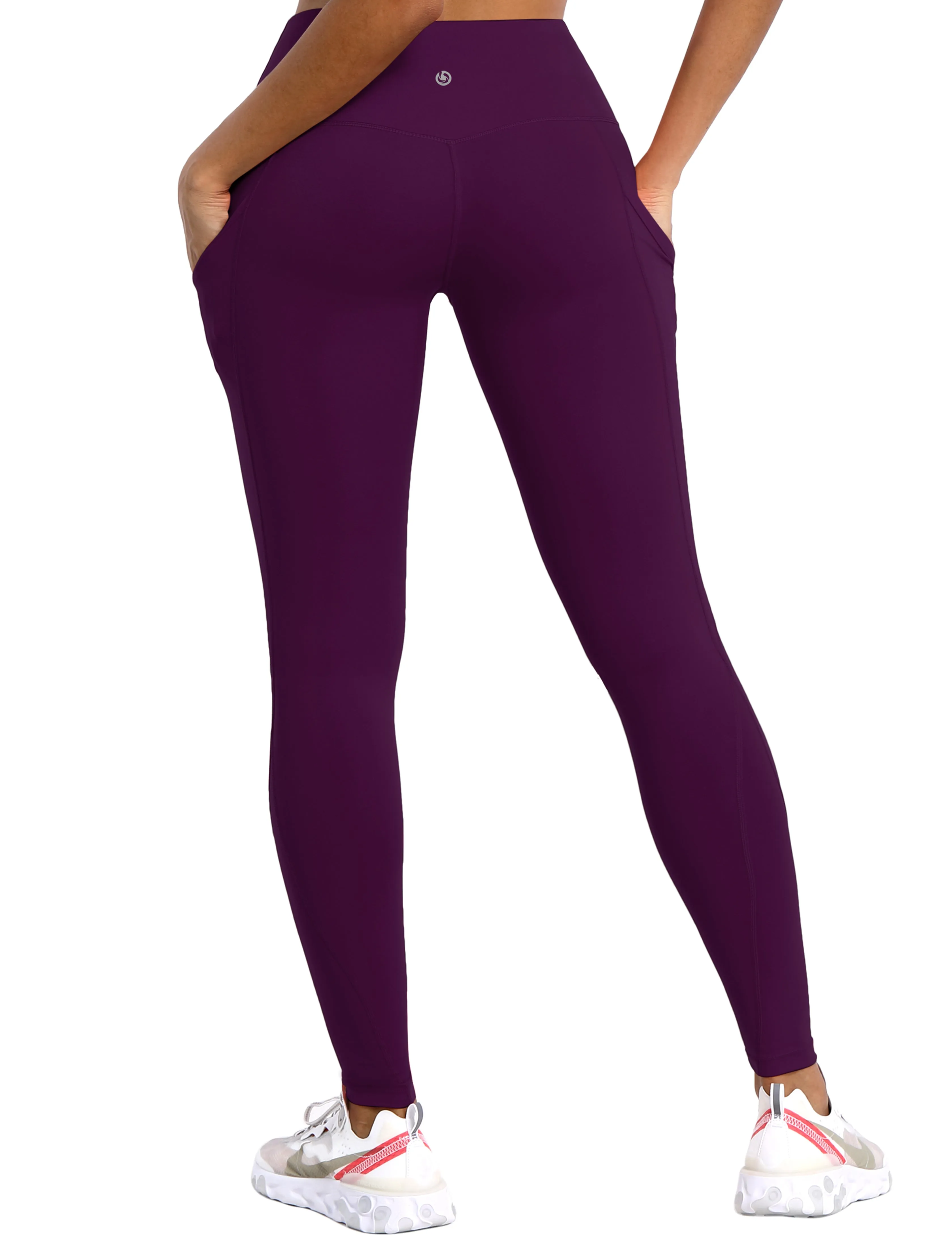 High Waist Side Pockets Jogging Pants plum_Jogging
