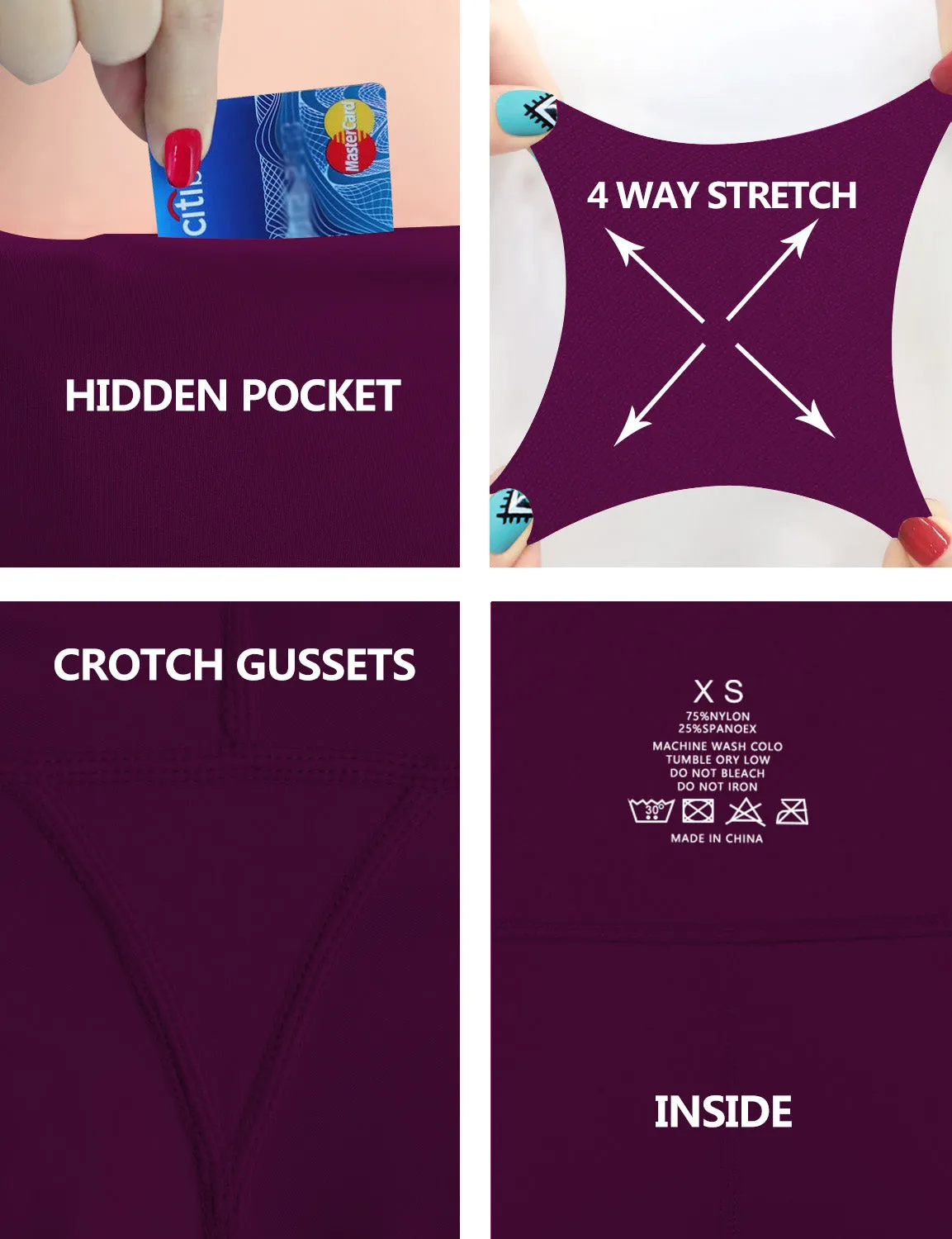 High Waist Side Pockets Jogging Pants plum_Jogging