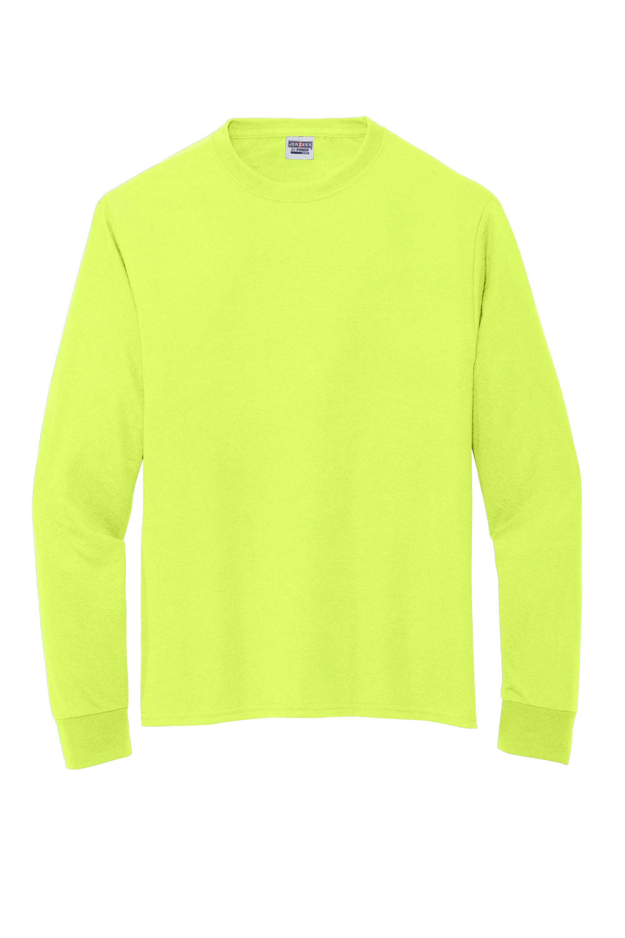 Jerzees® Dri-Power® 100% Polyester Long Sleeve T-Shirt - Safety Green