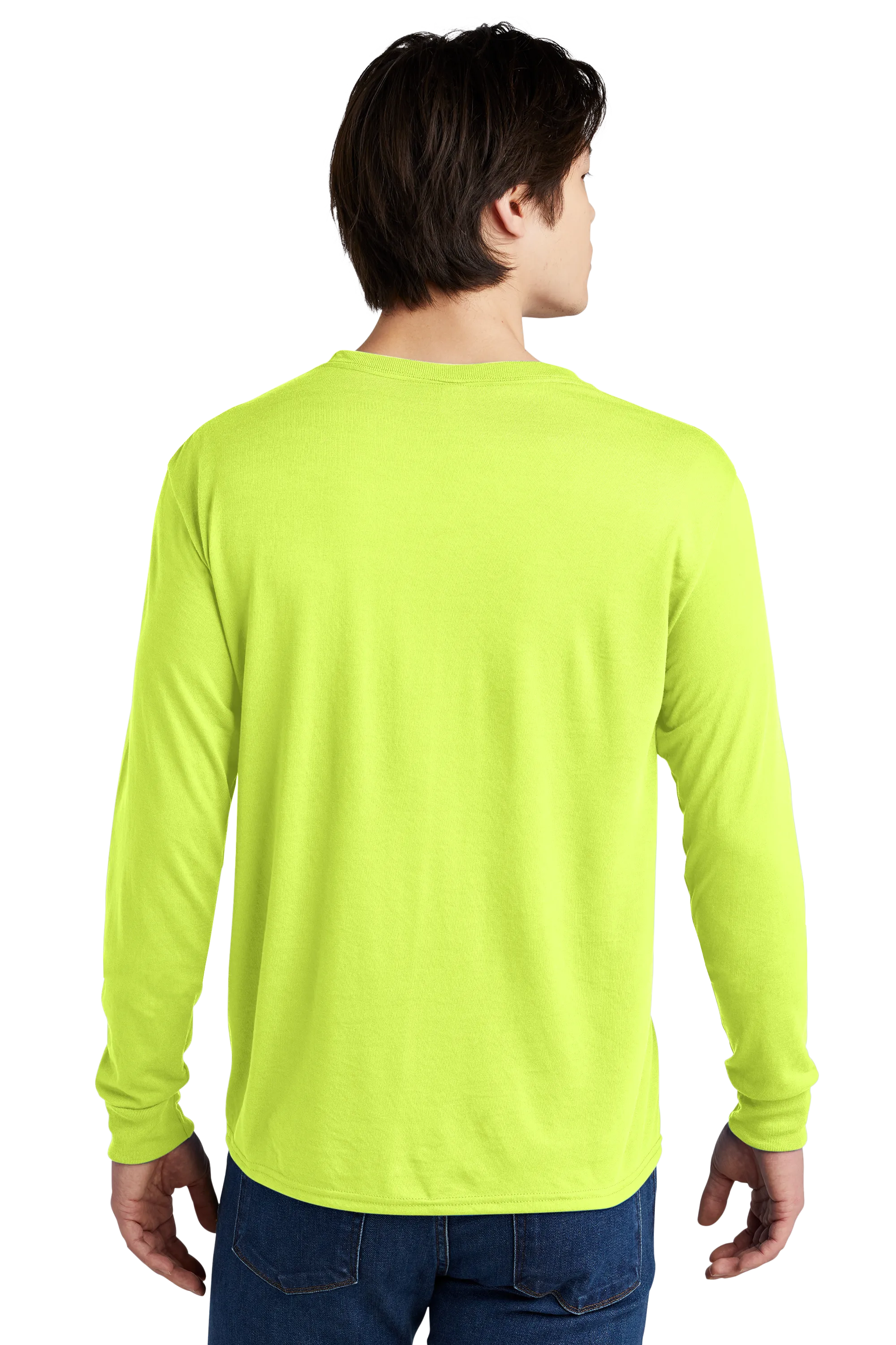 Jerzees® Dri-Power® 100% Polyester Long Sleeve T-Shirt - Safety Green