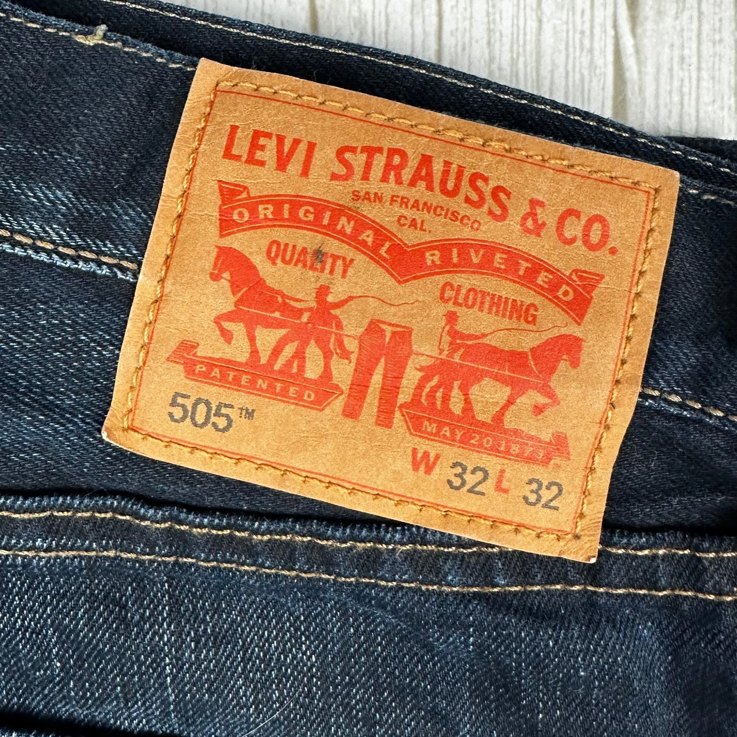 Levis 505 Dark Wash Regular Fit  -Size 32