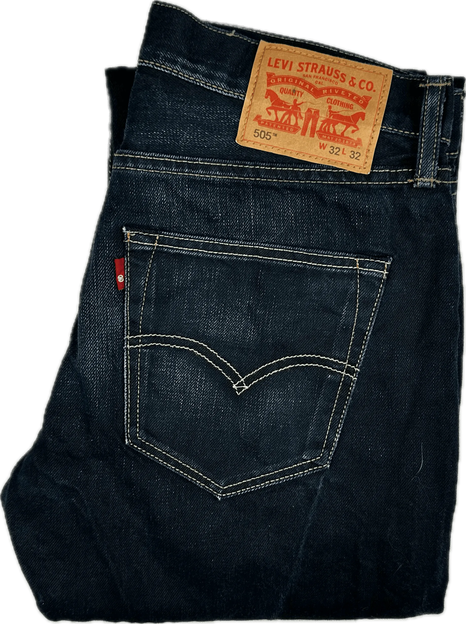 Levis 505 Dark Wash Regular Fit  -Size 32