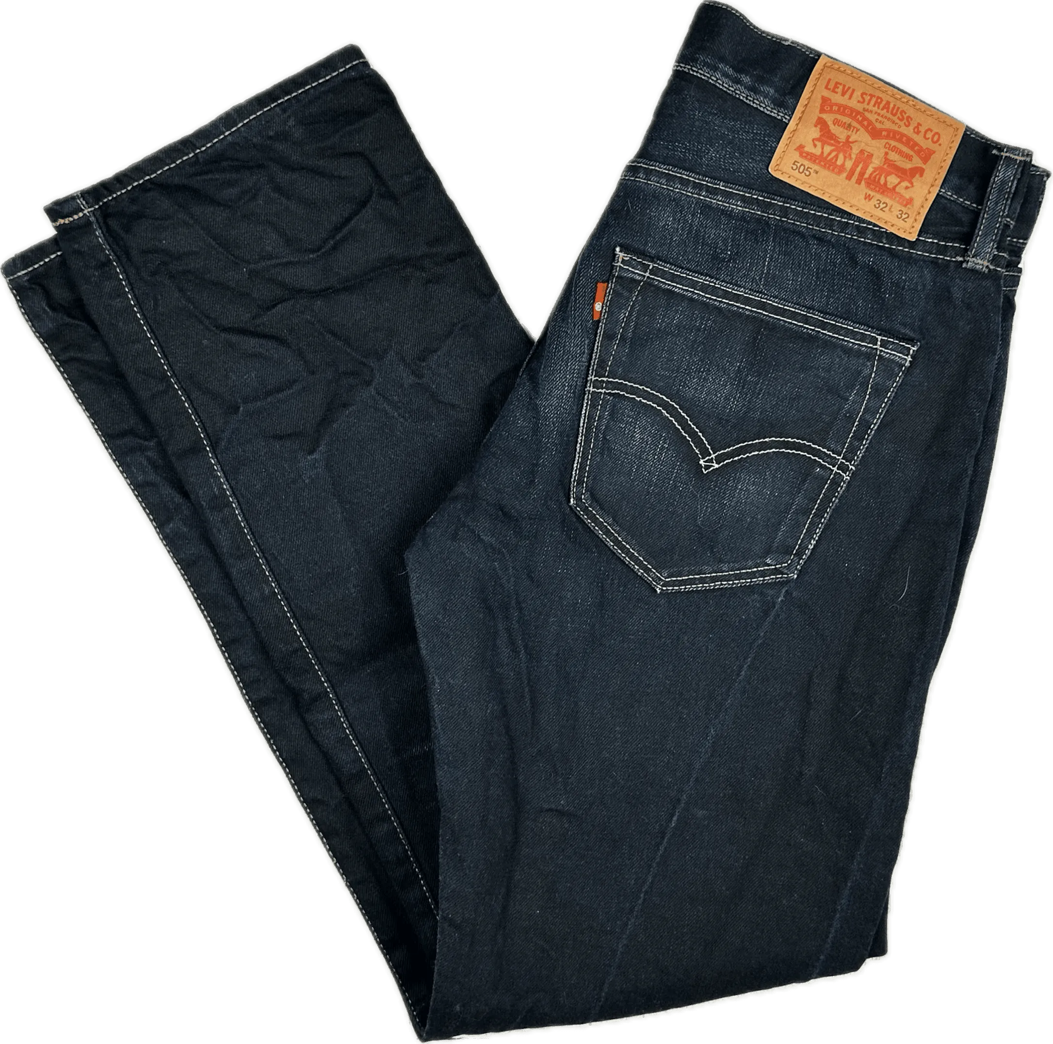 Levis 505 Dark Wash Regular Fit  -Size 32