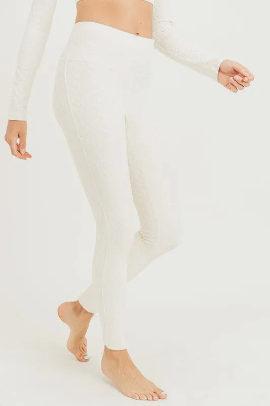 Natural Textured Leopard Leggings