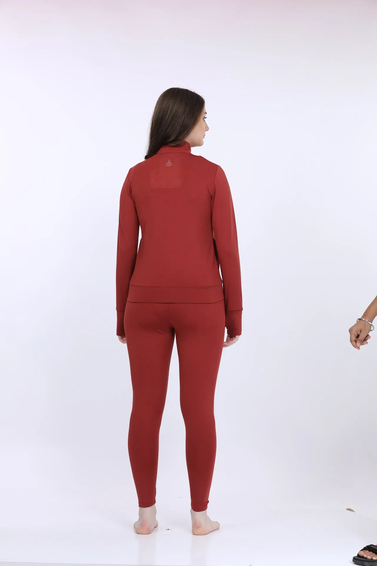 Red Full Sleeve Stretch Track Suit