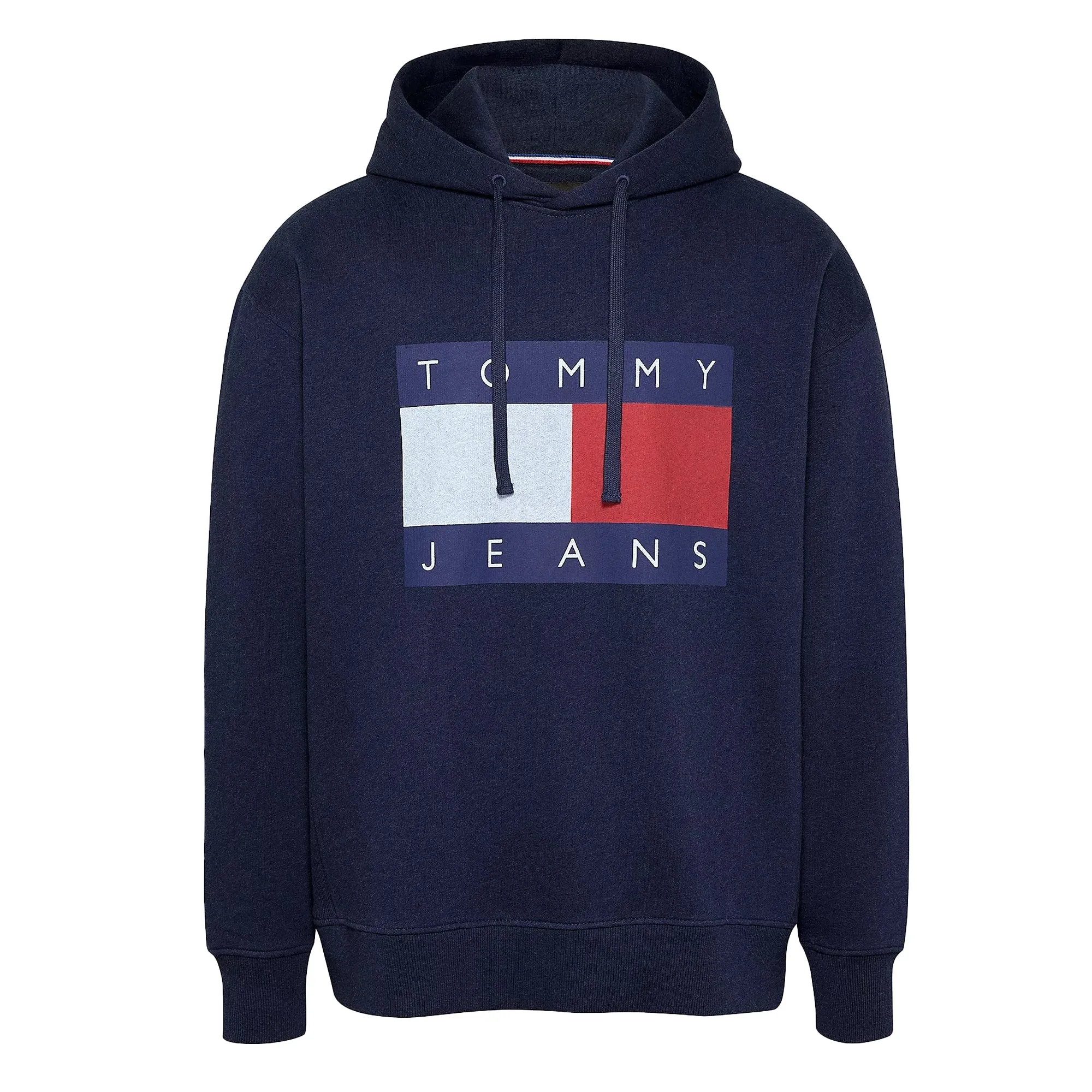 Tommy Jeans Flag Badge Relaxed Hoodie Dark Night Navy Melange