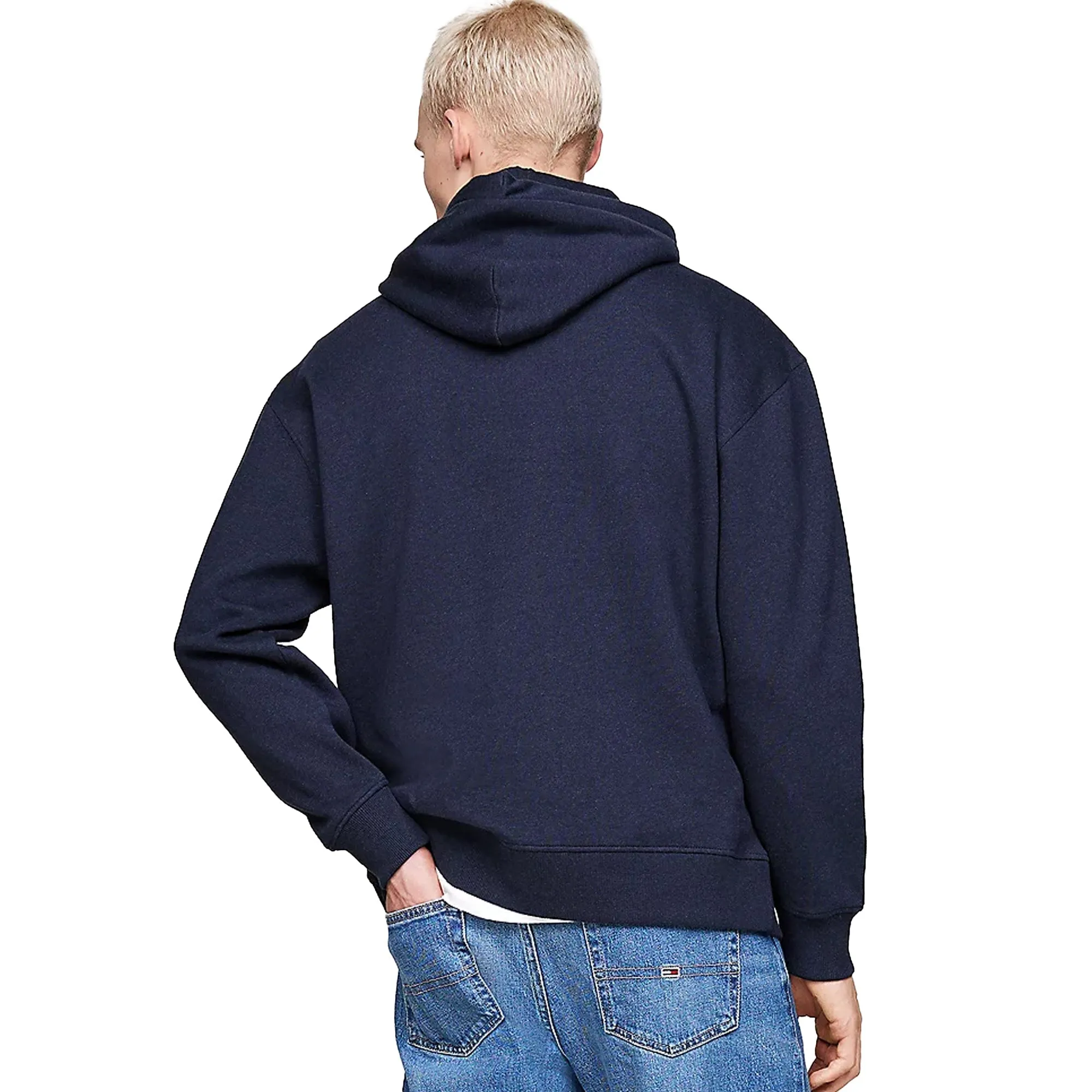Tommy Jeans Flag Badge Relaxed Hoodie Dark Night Navy Melange