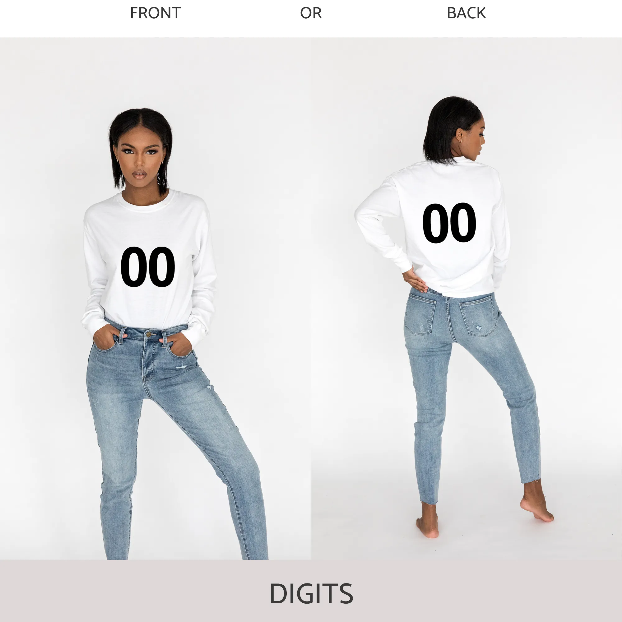 Unisex Long Sleeve Tee in White
