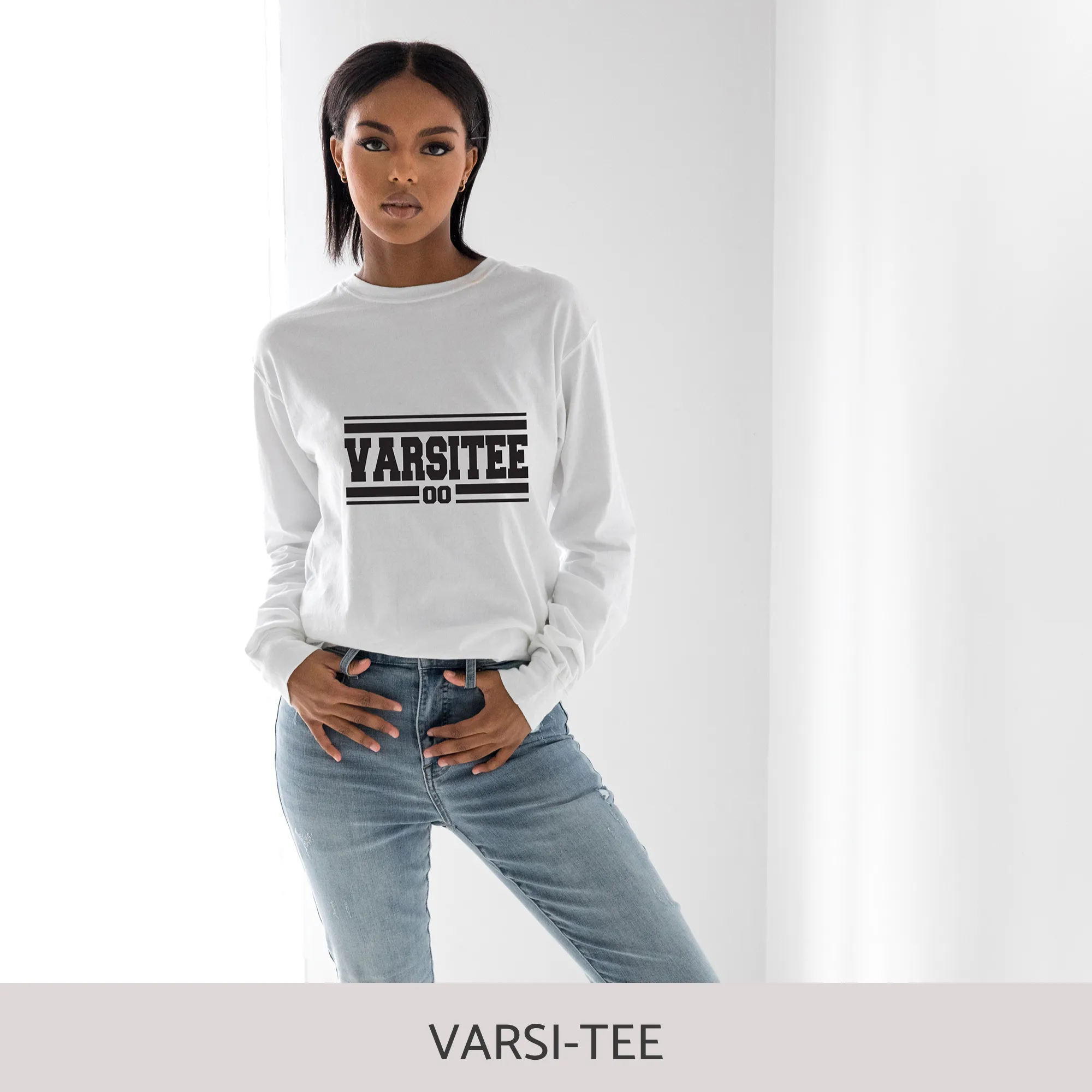 Unisex Long Sleeve Tee in White
