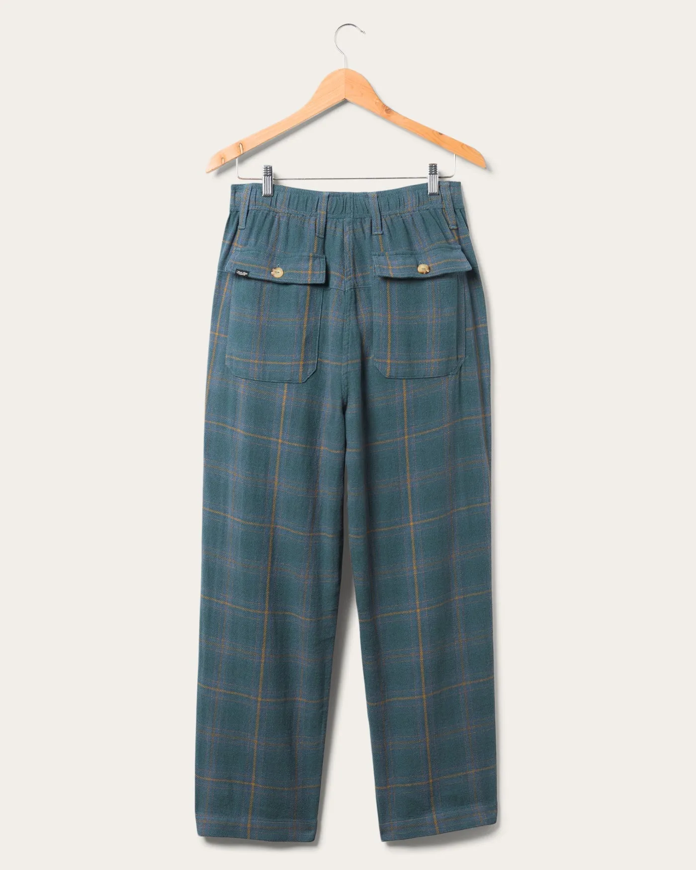 Unisex Straight Twill Plaid Pant